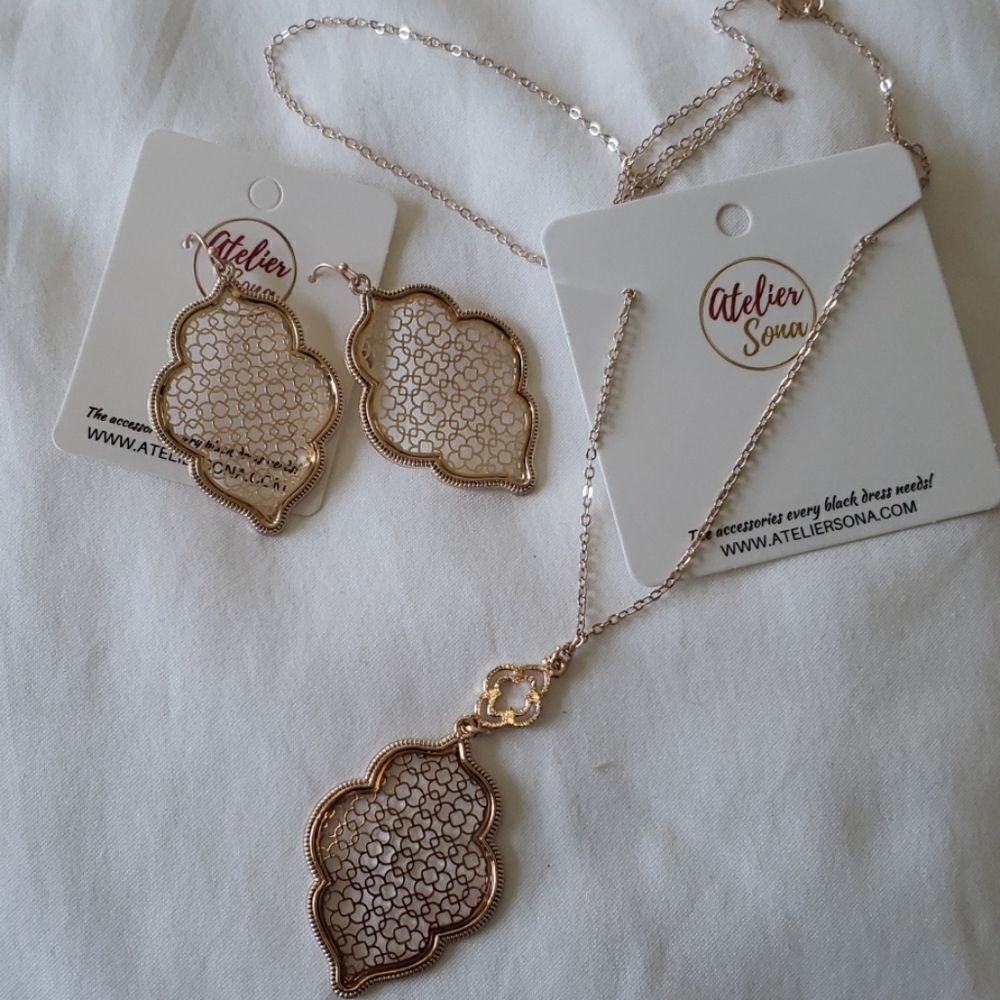 New rose gold lantern jewelry set